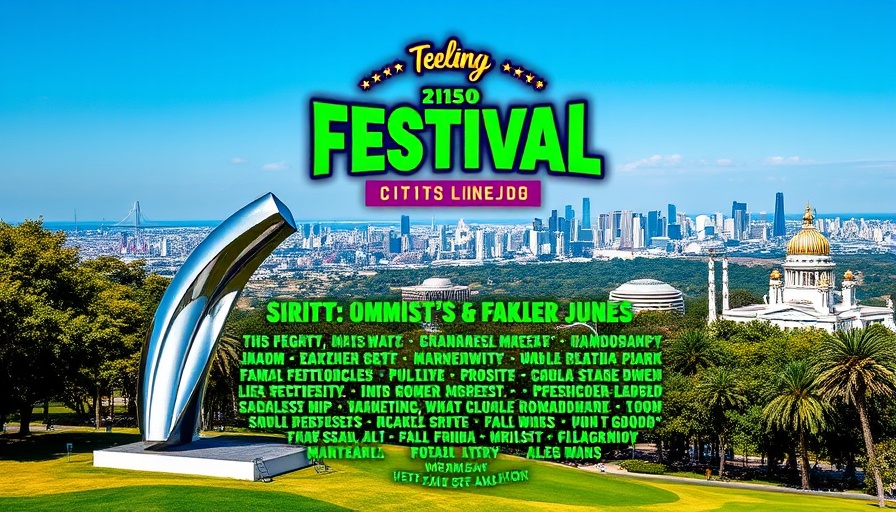 Vibrant festival poster with lineup on Randall's Island, NYC.