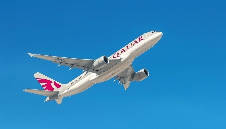 Qatar Airways plane taking off into clear sky