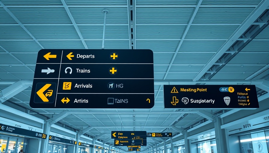 Airport signage providing traveling tips in the Balkans.