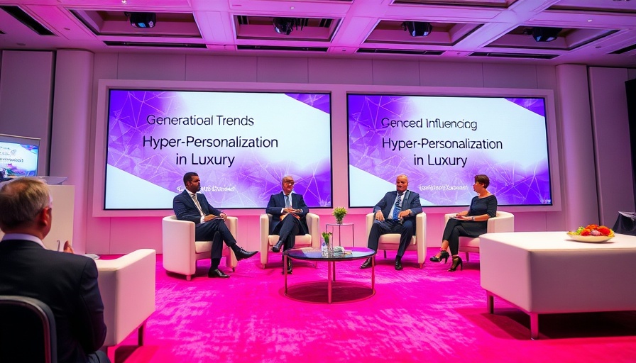 Luxury hospitality personalization panel at conference with speakers on stage.