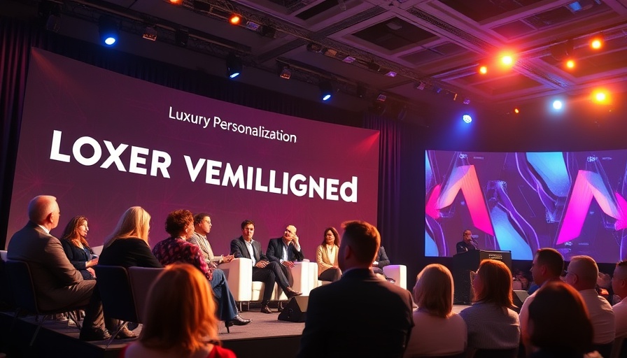 Panel discussion on luxury personalization at modern conference, vibrant stage.