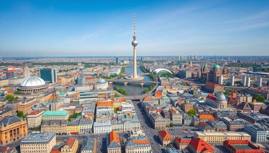 Aerial view of Berlin cityscape highlighting TV Tower, Germany Travel and Tourism 2025.