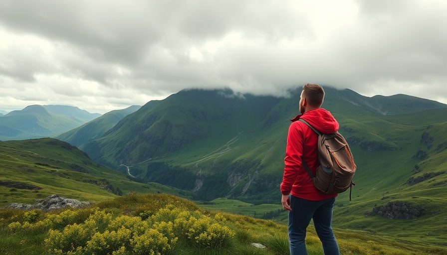 Man exploring Scottish Highlands on road trip itinerary