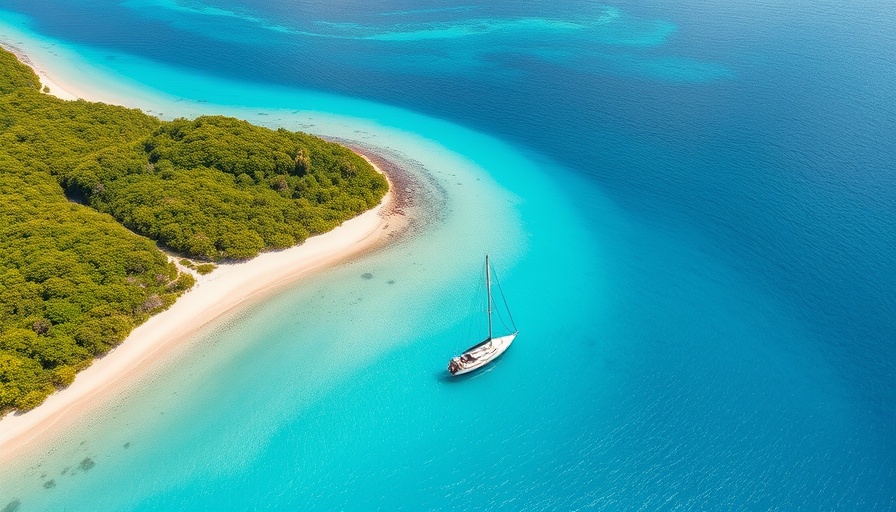 Aerial view of U.S. Virgin Islands beach perfect for family travel.