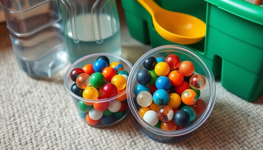 Fun family activities setup with marbles and containers.