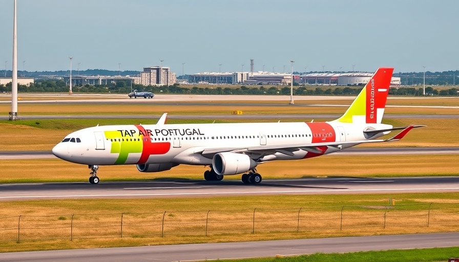 TAP Air Portugal A330neo airplane on runway with clear sky.