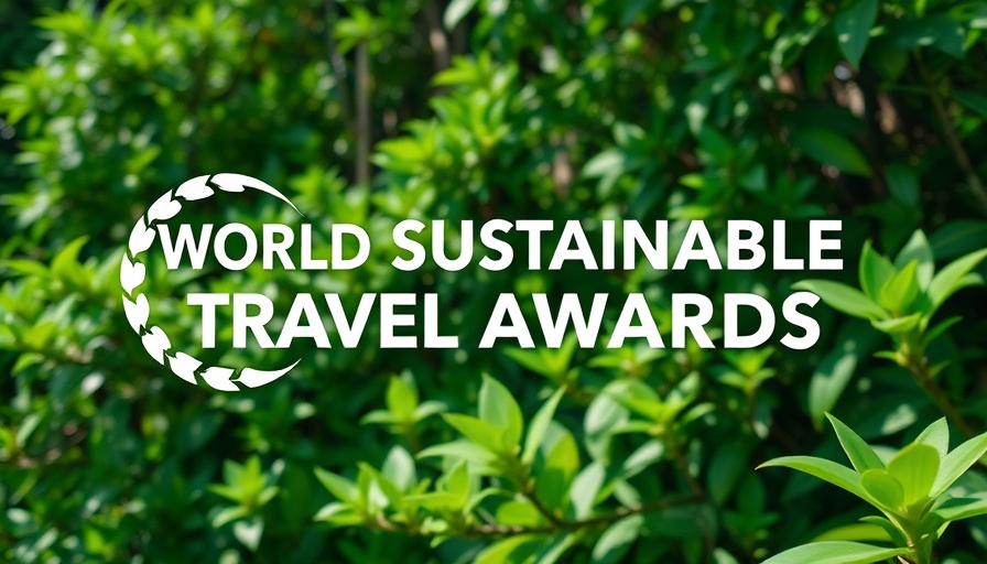World Sustainable Travel Awards 2025 promotional banner with lush greenery.