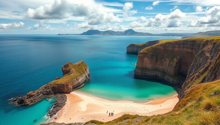 Breathtaking view of a coastal destination with turquoise waters and sandy beach, exemplifying how to choose travel destination.