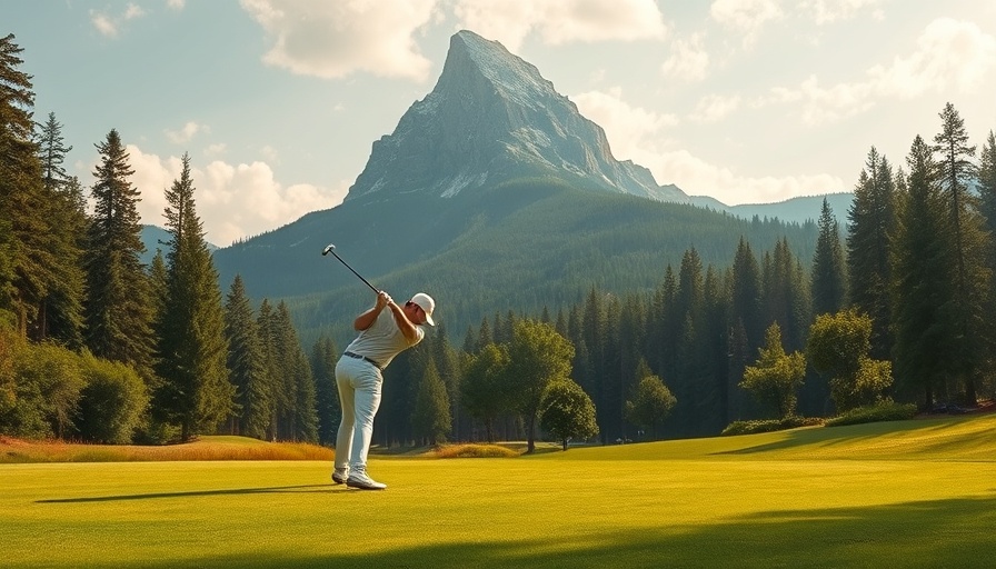 Golfing at Fairmont Hotels & Resorts with a mountain view.