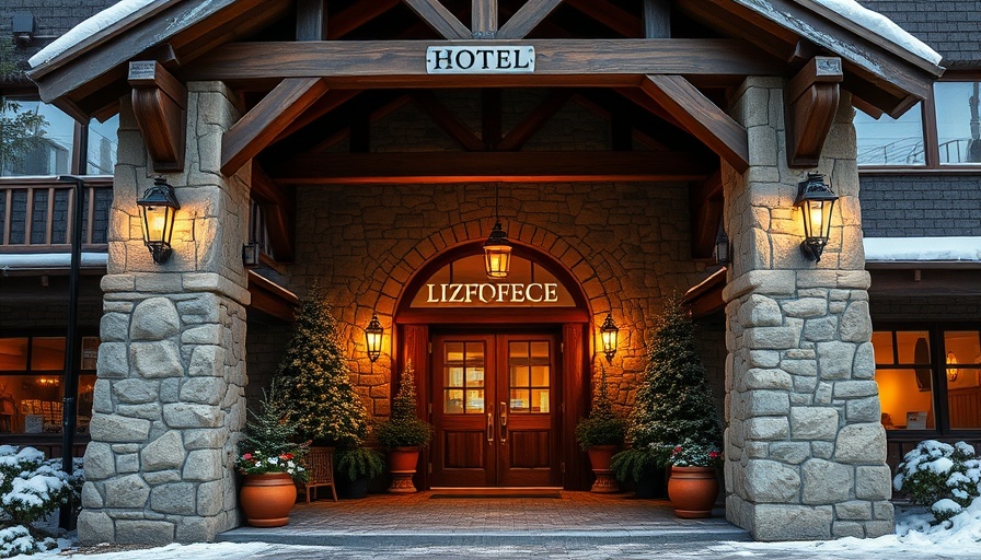 Charming hotel entrance for traveling on a budget.