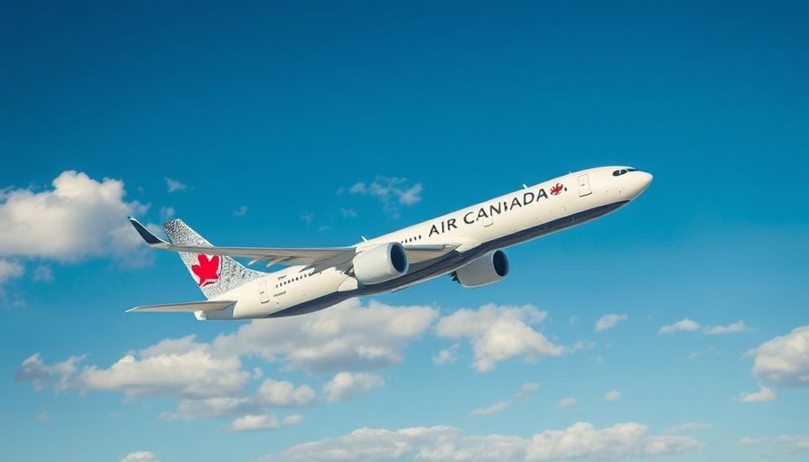 Air Canada airplane flying smoothly against a blue sky