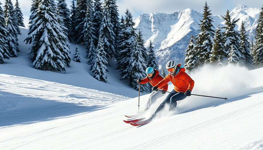 Skiers on snow-covered mountains at Vail Resorts Winter Opening.