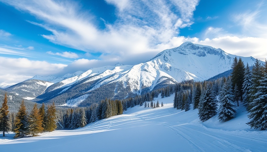 Majestic snow-covered mountain for travel adventure.