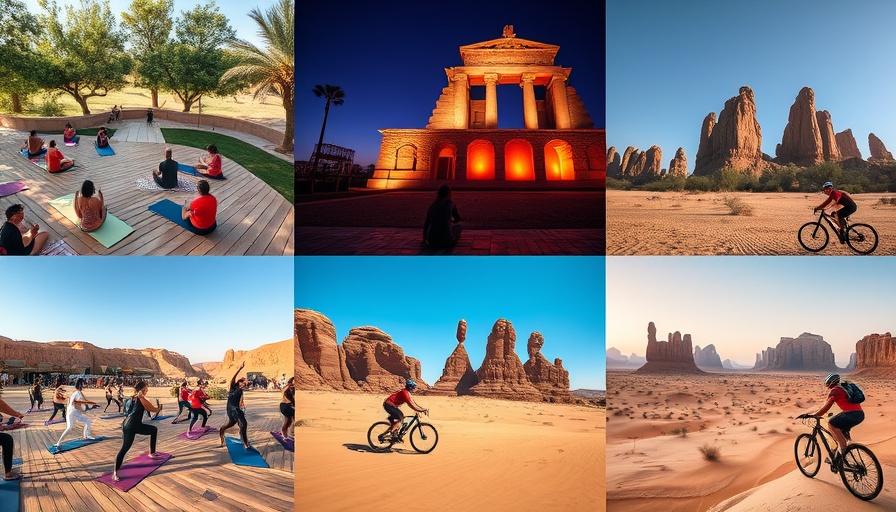 Varied outdoor activities at AlUla Wellness Festival 2025 in scenic desert.