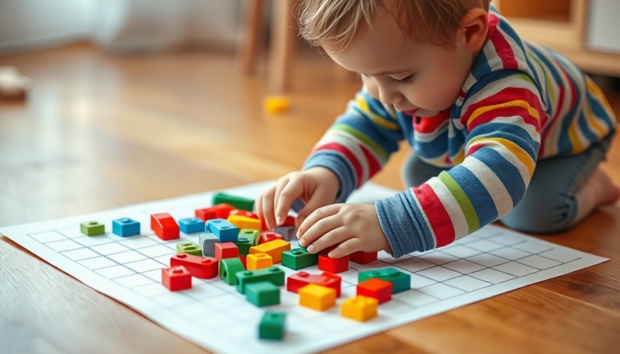 Toddler playing with blocks for fun family activities at home.