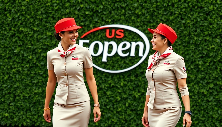 Emirates attendants at US Open reflecting partnership