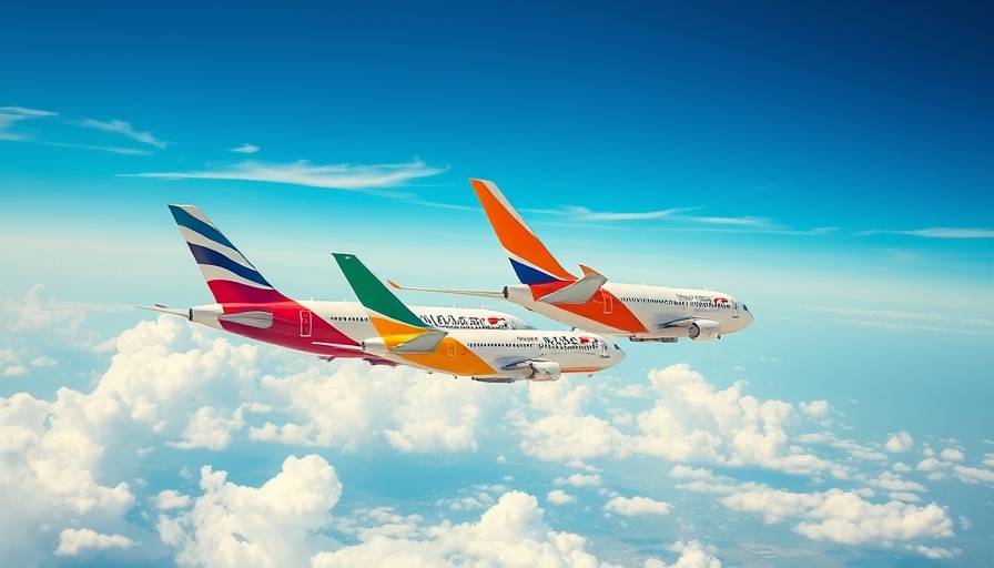 EVA Air and Southwest Airlines tails representing interline partnership.