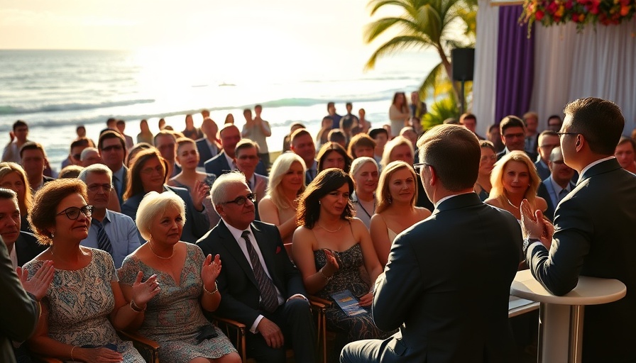 World Travel Awards Latin America Gala 2025 ceremony at the beach.