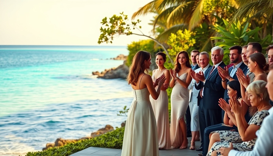 Elegant award ceremony by ocean celebrating travel excellence