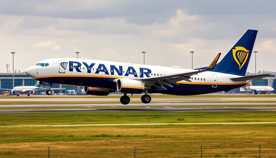 Ryanair plane landing showcasing Ryanair Prime Member Offer