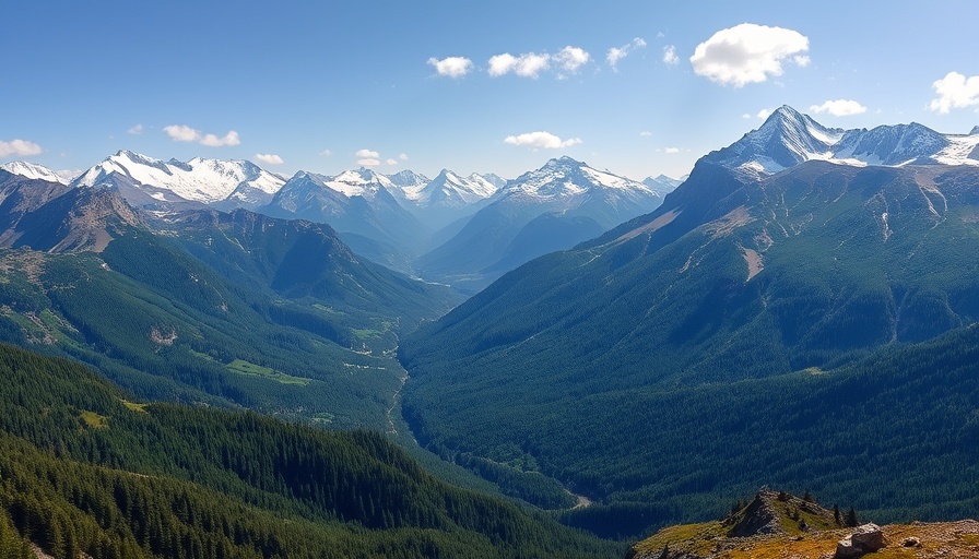 Expansive mountain range view for first-time mountain camping tips.