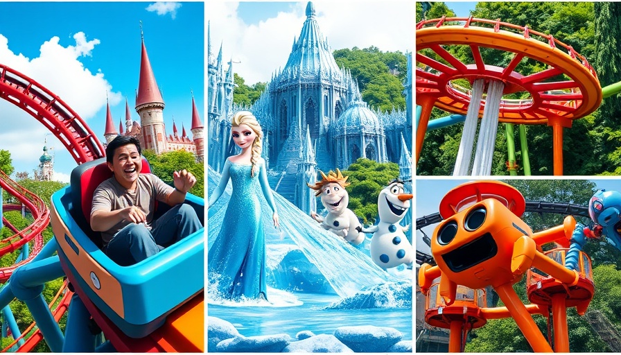 Top 15 Rides Hong Kong Disneyland: vibrant ride collage.