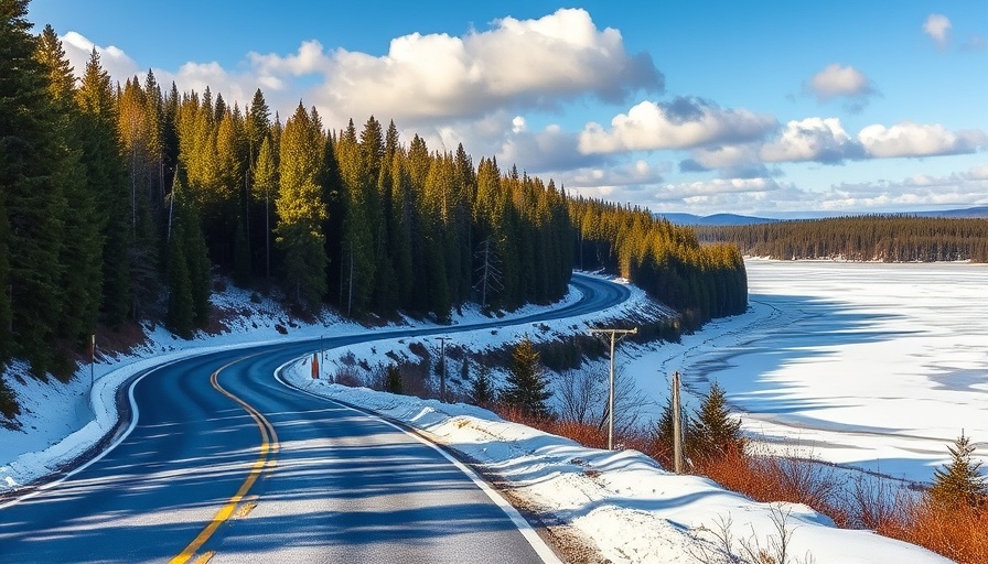 Scenic winding road for eSIM technology on Canadian road trips