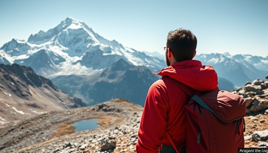 Hiker training for the Tour du Mont Blanc amidst stunning mountain scenery.