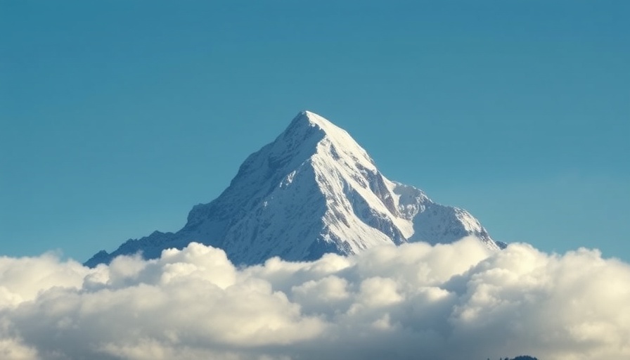 Majestic snow-capped mountain peak under clear blue sky, budget travel places.