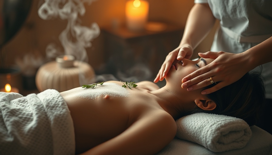 Person receiving holistic wellness Ayurvedic massage in luxury Himalayan spa.