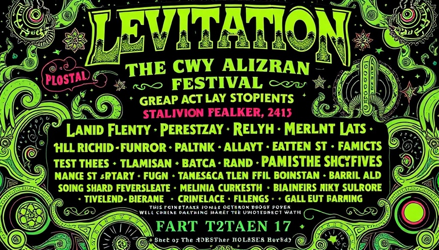 Levitation Festival poster showcasing cultural events today.