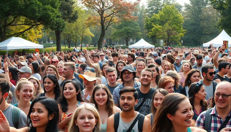 Cultural events today: lively crowd at an outdoor festival.