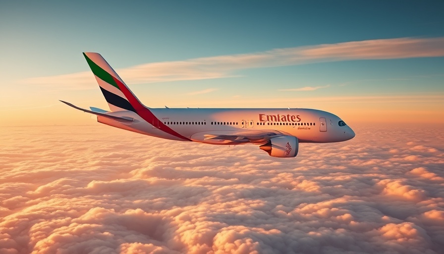 Emirates Airbus A350 soaring above clouds at sunrise, en route to Hangzhou.