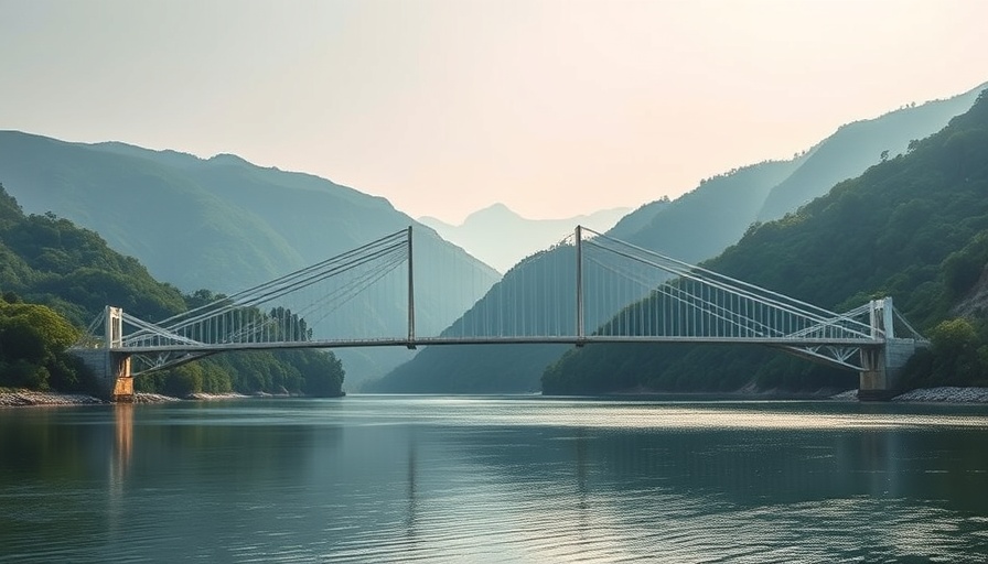 Serene bridge in green mountains, ideal travel destination choice.