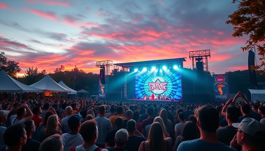 Crowd at a colorful music event, cultural events today