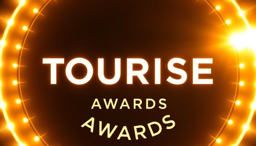 TOURISE Awards glowing logo design with golden rings.