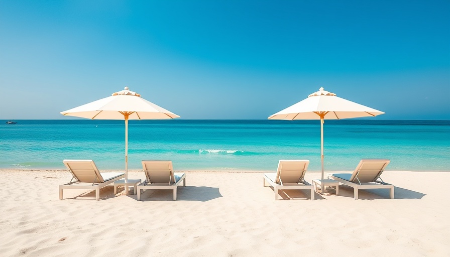 Pristine Saadiyat Island beach setup for family travel.