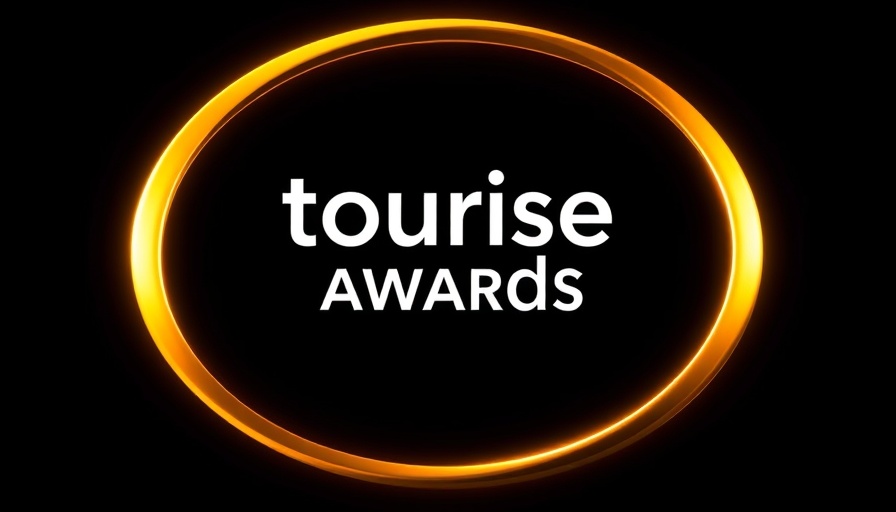 Travel awards glowing ring logo with bold text.
