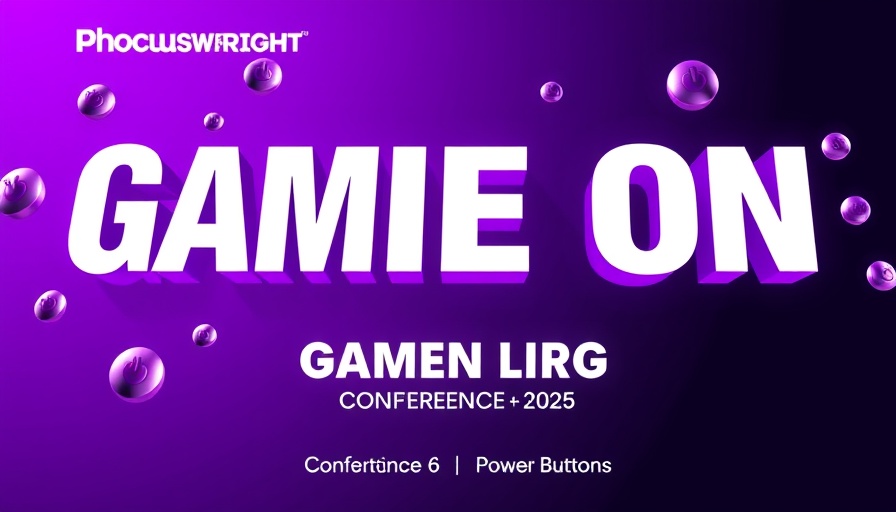 Phocuswright Conference 2025 promotional graphic with power buttons.