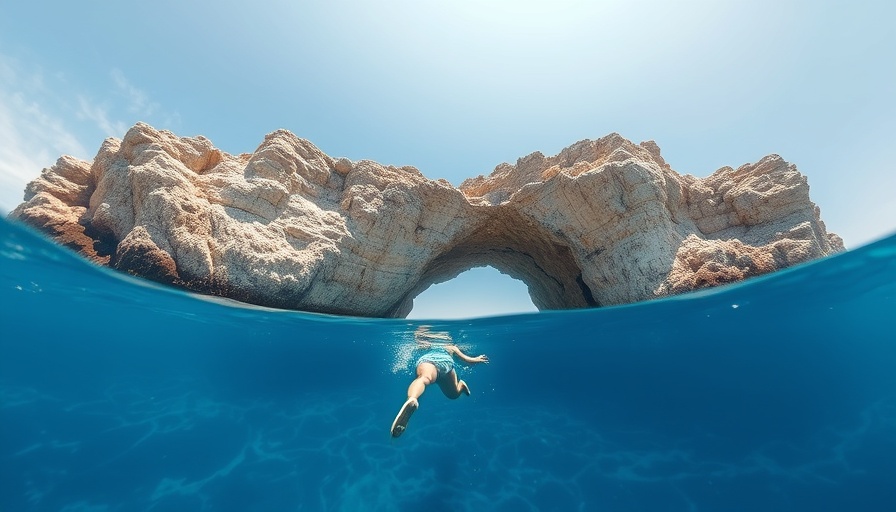Los Cabos new brand campaign featuring a snorkeler near rock arch.