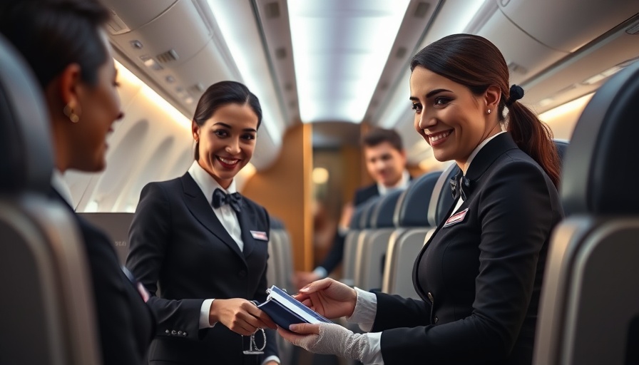 Luxury airline staff attending to passengers in a KrisFlyer Wyndham Rewards Partnership setting.