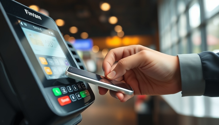 Close-up of smartphone and terminal transaction for EU Digital Identity Wallet.