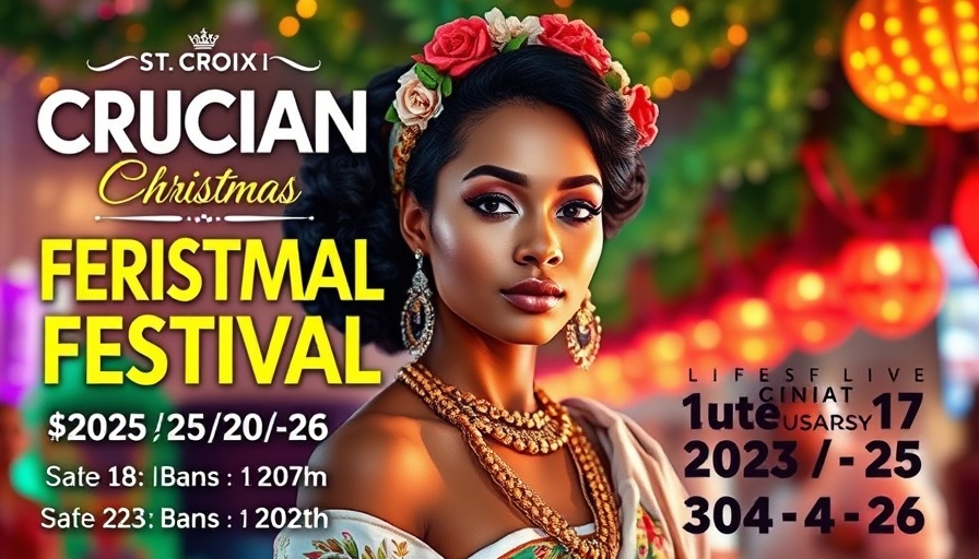 St. Croix Crucian Christmas Festival 2025-26 poster featuring events and traditional attire.