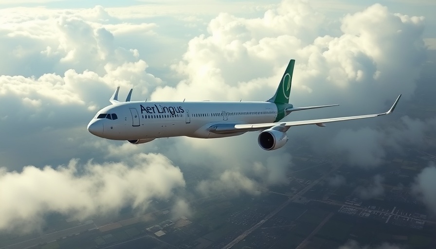 Aer Lingus airplane flying, symbolizing travel choices.