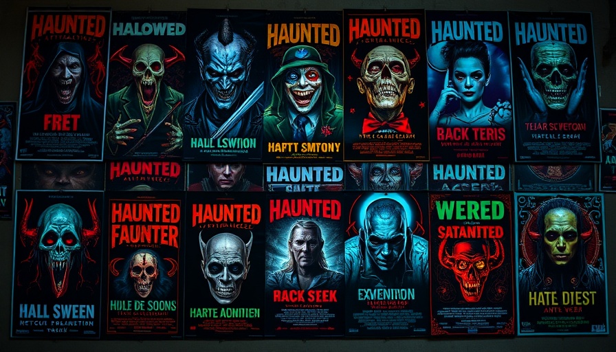 Haunted attractions technology collage with spooky characters.