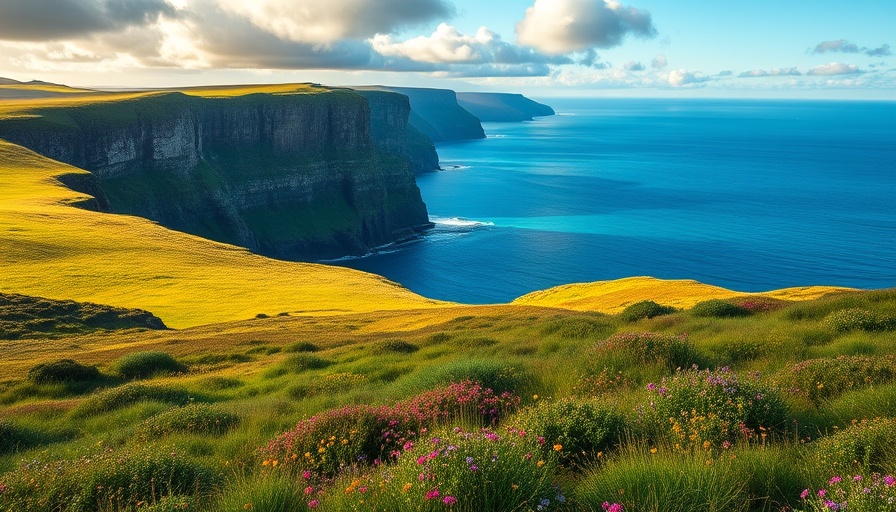 Choosing a travel destination with stunning coastal cliffs and meadows