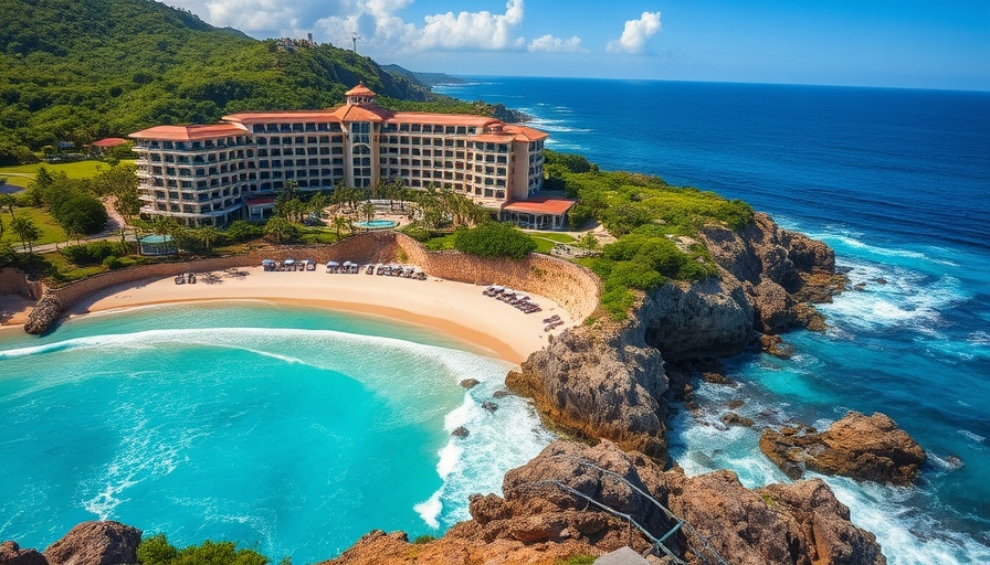 Luxurious resort showcasing Caribbean hospitality innovation on a cliffside.