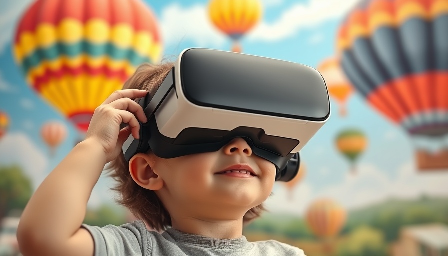 Child using VR headset for sustainable travel technology experience.