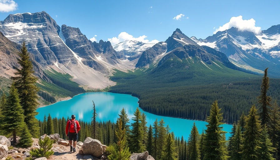 Breathtaking destination with hikers and turquoise lake, perfect for learning how to choose a travel destination.