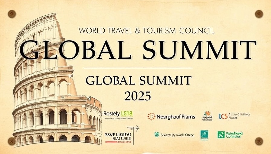 World Travel & Tourism Council Summit 2025 Rome announcement with Colosseum.